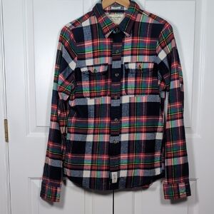Abercrombie & Fitch Vintage Y2K Plaid Flannel Button Up Shirt Muscle Fit Medium